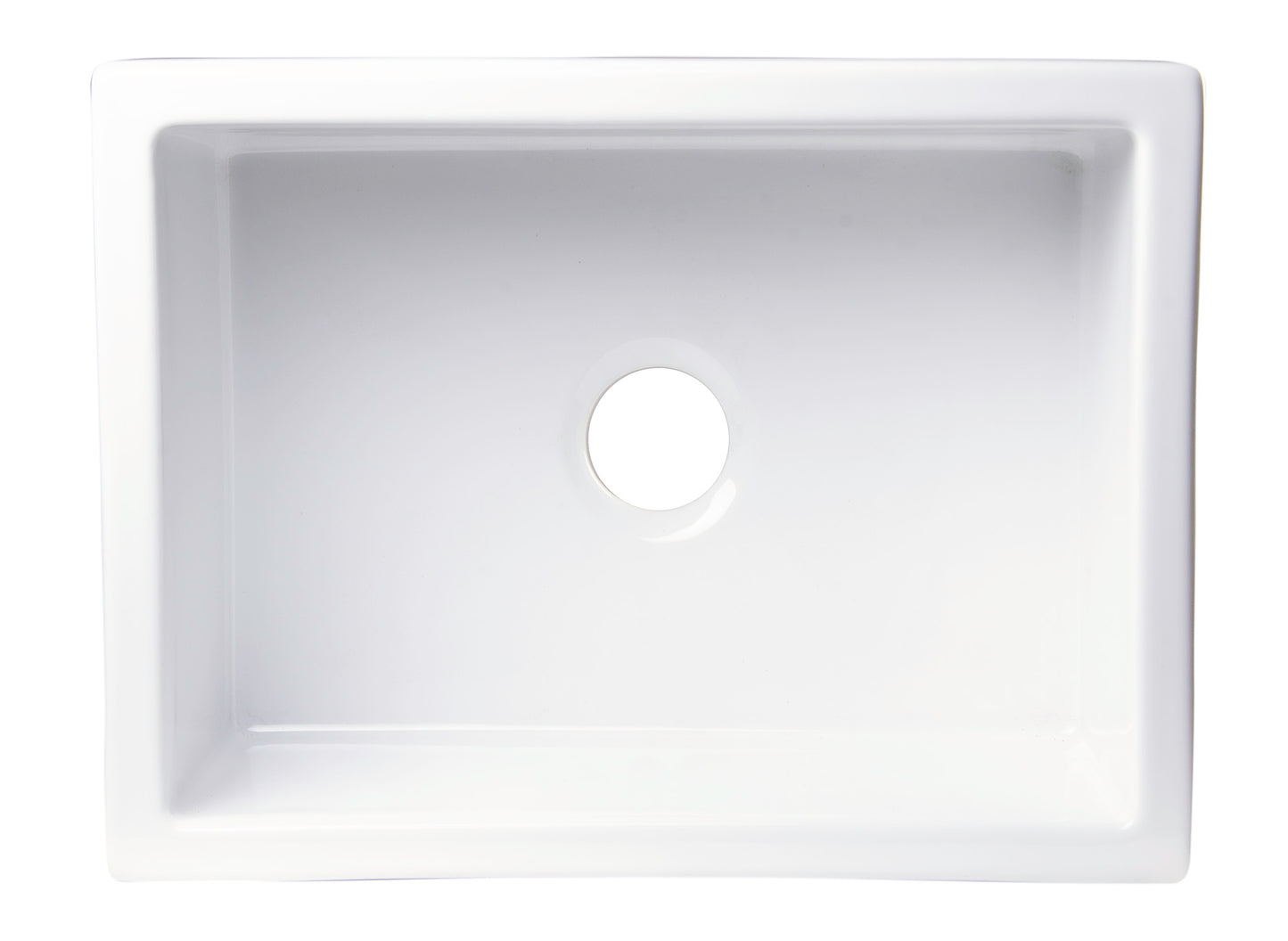 ALFI brand 24" Biscuit Smooth Thick Wall Fireclay Single Bowl Farm Sink