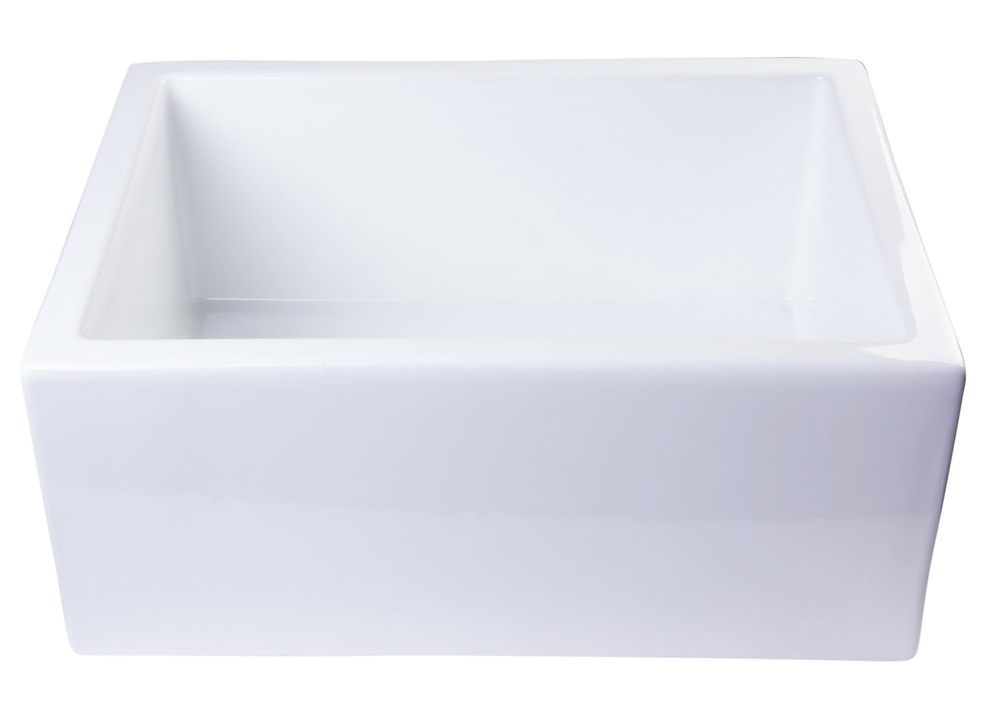 ALFI brand 24" White Smooth Thick Wall Fireclay Single Bowl Farm Sink