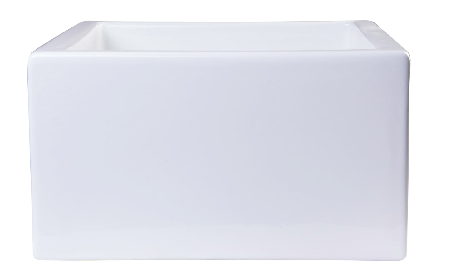 ALFI brand 24" White Smooth Thick Wall Fireclay Single Bowl Farm Sink