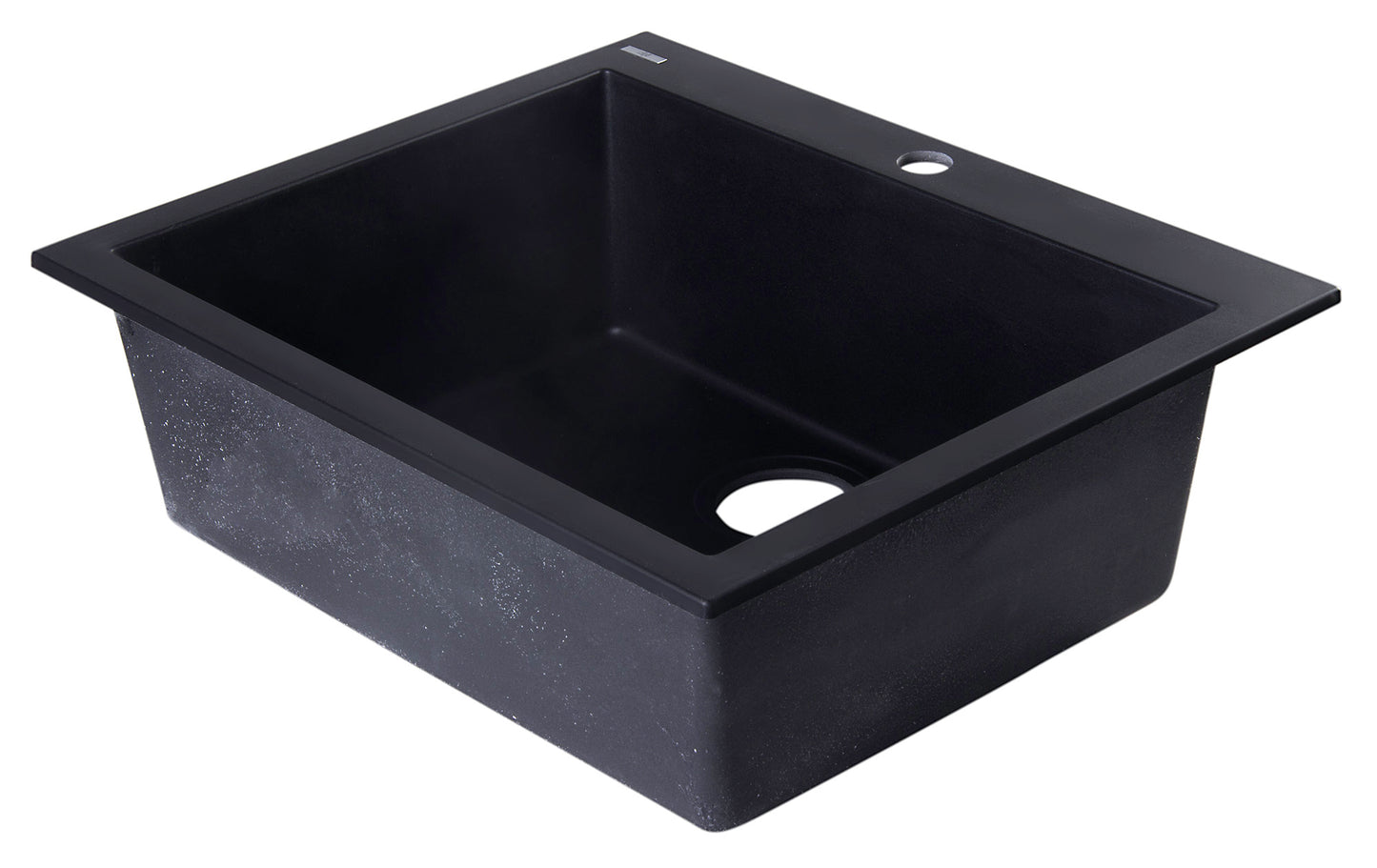 ALFI brand Black 24" Drop-In Single Bowl Granite Composite Kitchen Sink