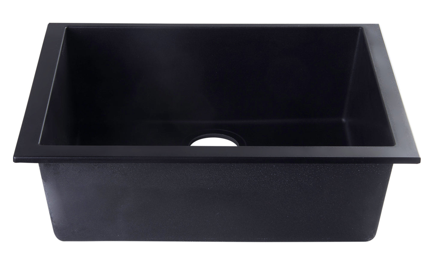 ALFI brand Black 24" Undermount Single Bowl Granite Composite Kitchen Sink