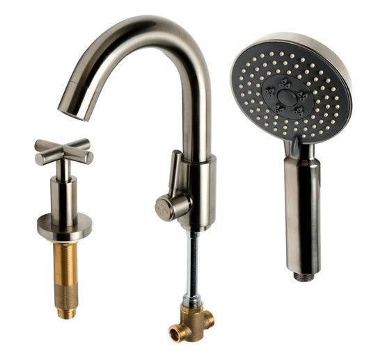 ALFI brand AB2503-BNDeck Mounted Tub Filler with Hand Held Showerhead