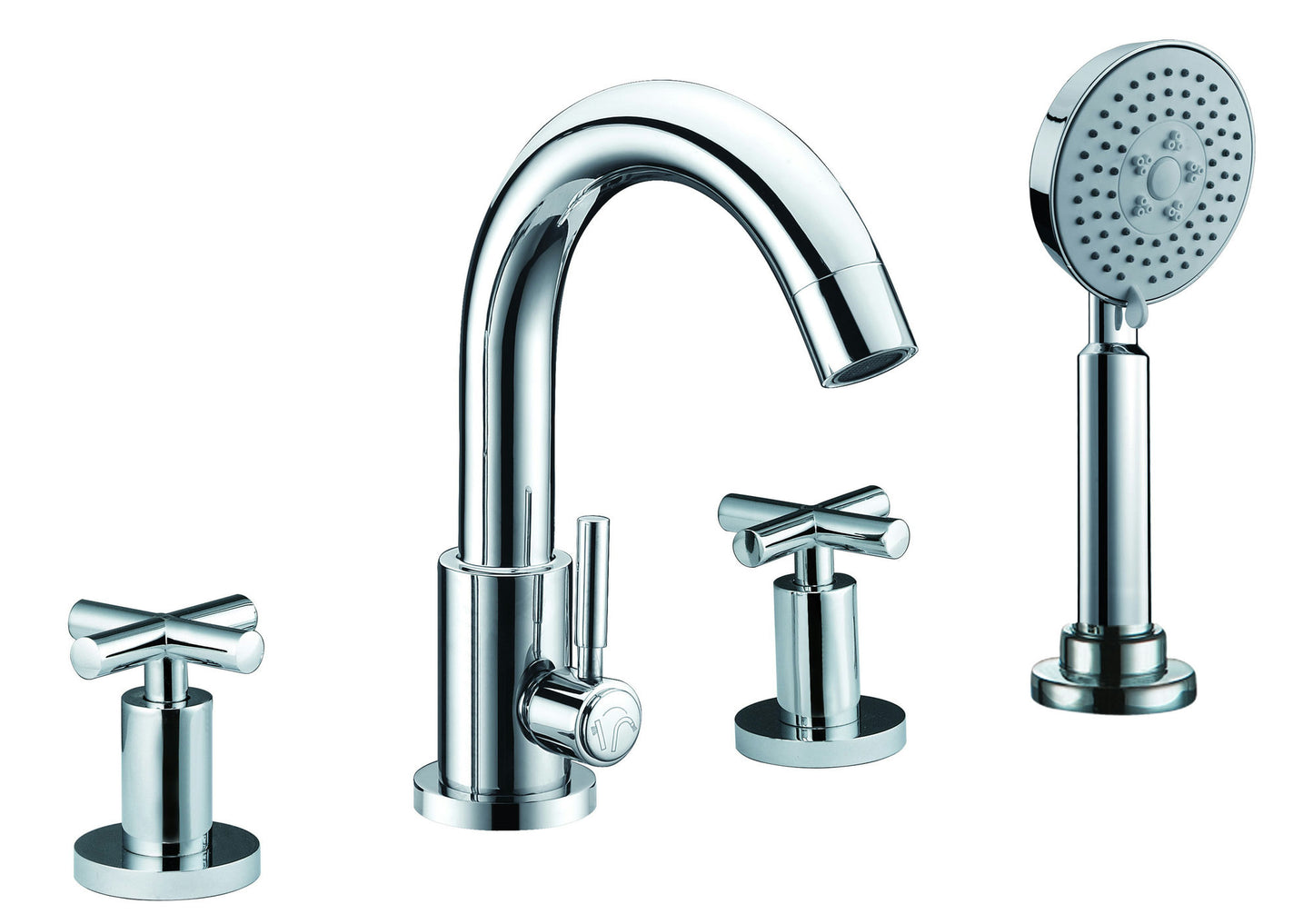 ALFI brand AB2503-PC Deck Mounted Tub Filler with Hand Held Showerhead