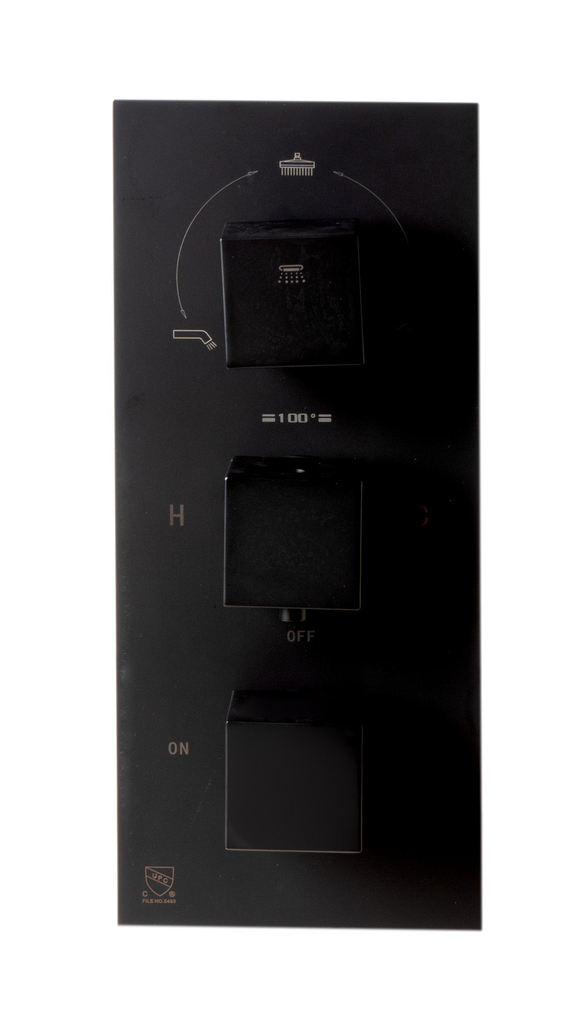 ALFI brand Black Matte 3-Way Thermostatic Valve Shower Mixer Square Knobs