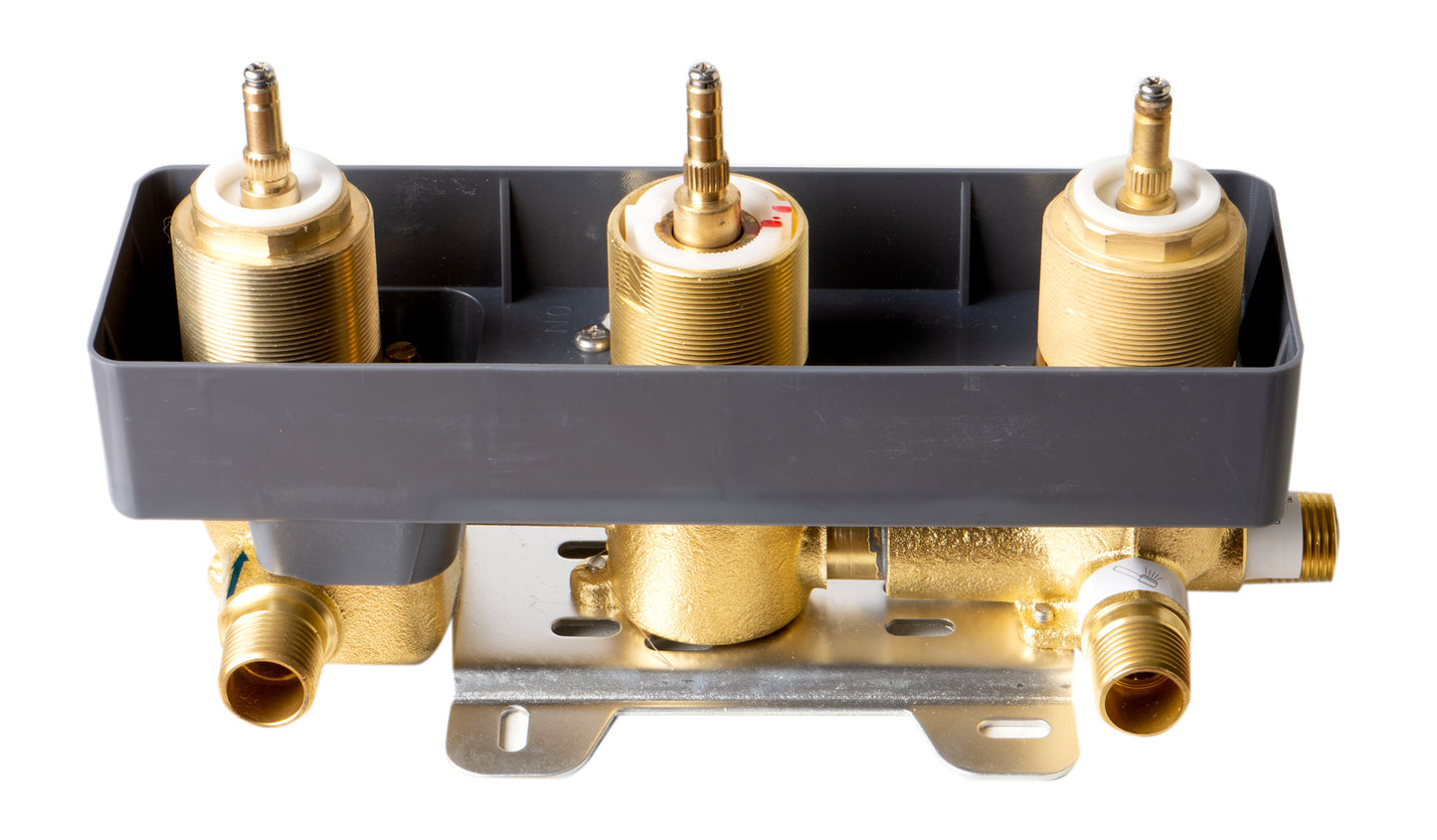ALFI brand Black Matte 3-Way Thermostatic Valve Shower Mixer Square Knobs