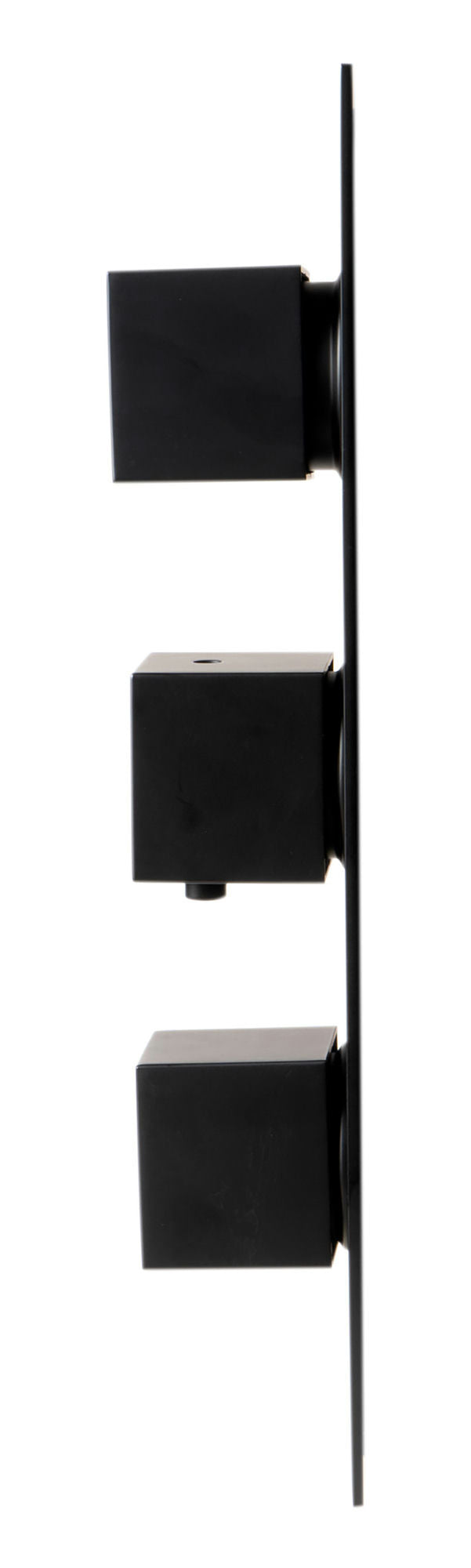 ALFI brand Black Matte 3-Way Thermostatic Valve Shower Mixer Square Knobs