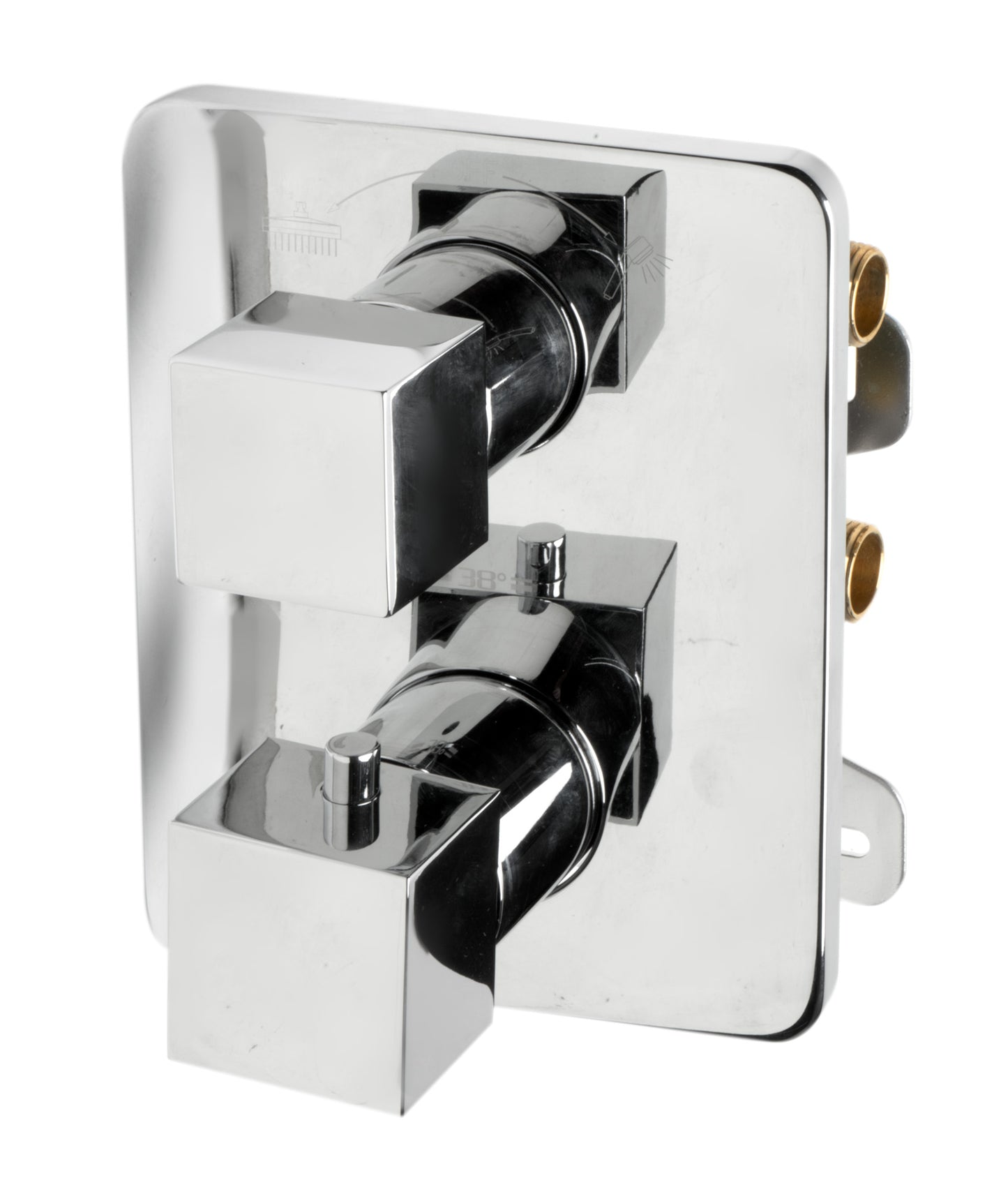 ALFI brand AB2830-PC Polished Chrome 2 Way Thermostatic Square Shower Set