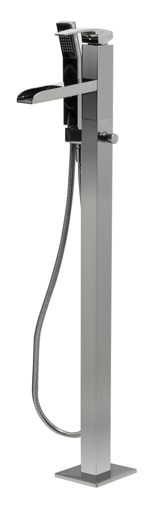 ALFI brand Polished Chrome Single Hole Floor Mounted Waterfall Tub Filler
