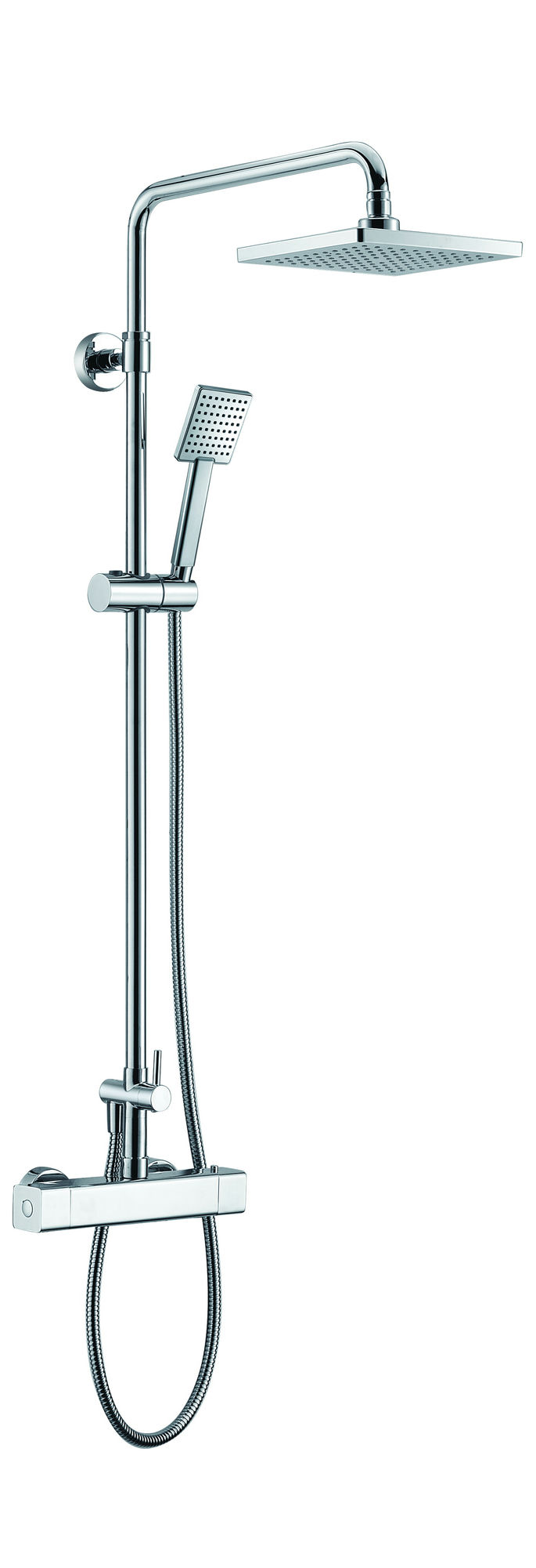 ALFI brand Polished Chrome Square Style Thermostatic Exposed Shower Set