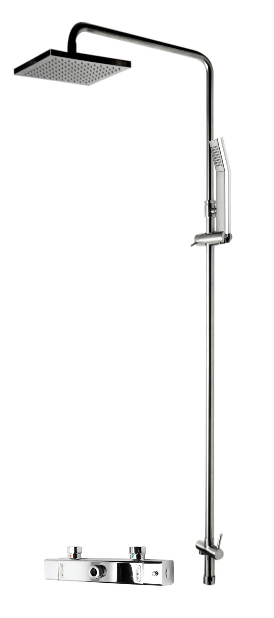 ALFI brand Polished Chrome Square Style Thermostatic Exposed Shower Set