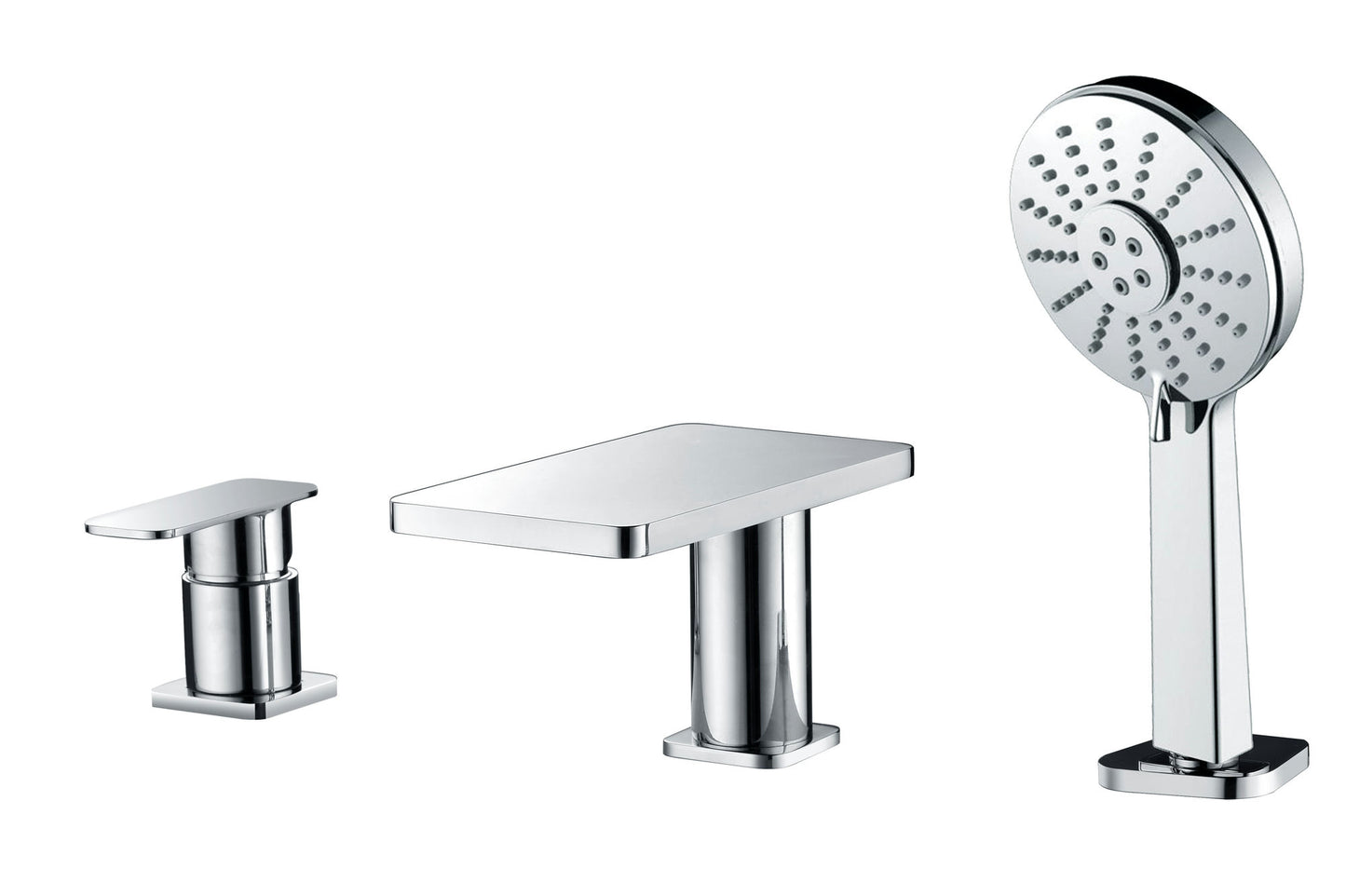ALFI brand AB2879-PC Deck Mounted Tub Filler with Hand Held Showerhead