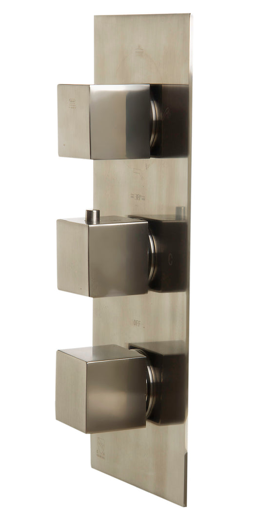 ALFI brandConcealed 4-Way Thermostatic Valve Shower Mixer /w Square Knobs