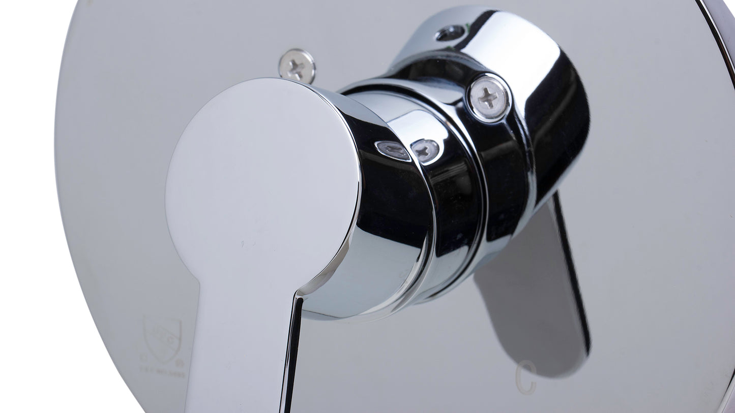 ALFI brand Polished Chrome Shower Valve Mixer with Rounded Lever Handle