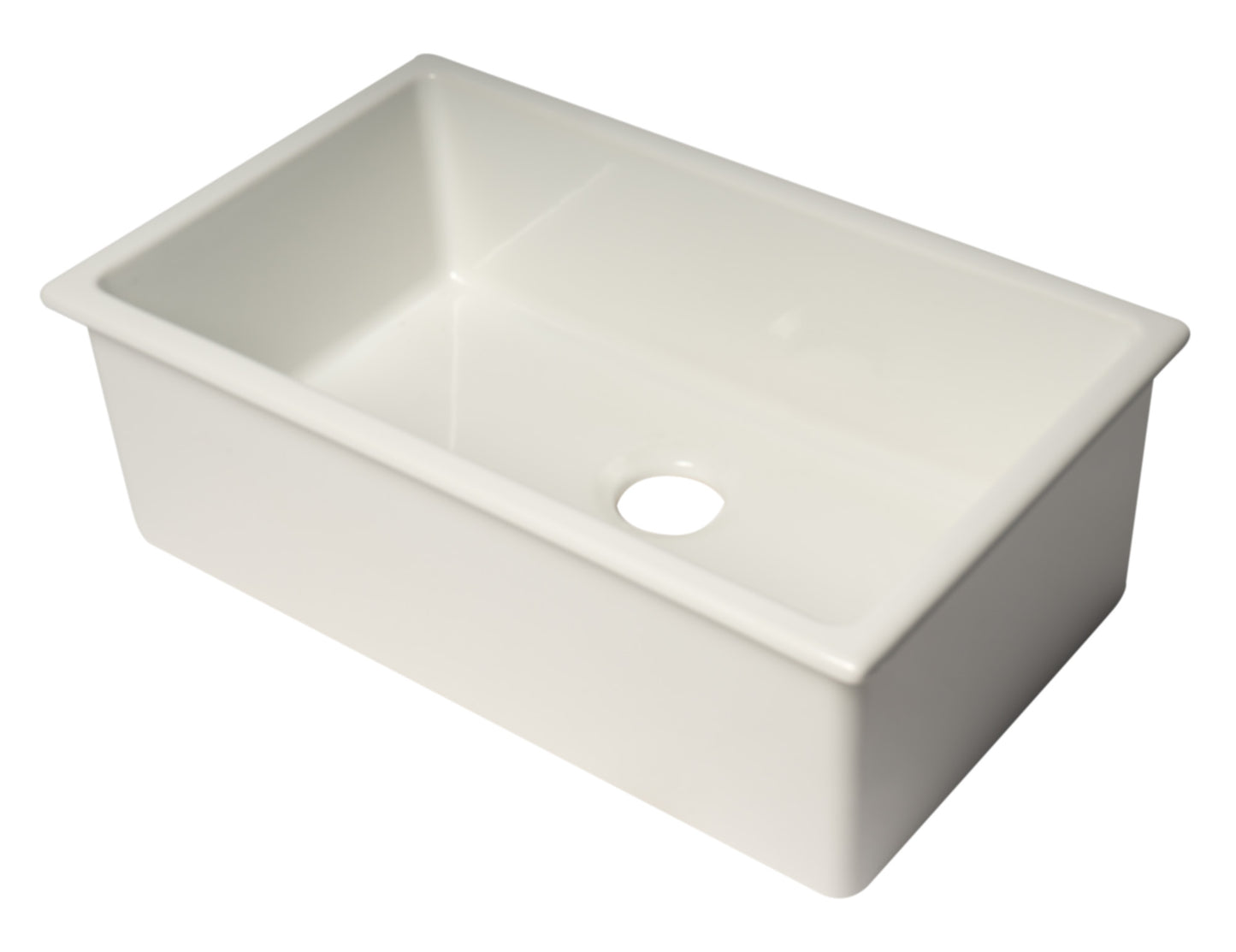 ALFI brand AB3018UD-W 30" White Undermount / Drop In Fireclay Kitchen Sink