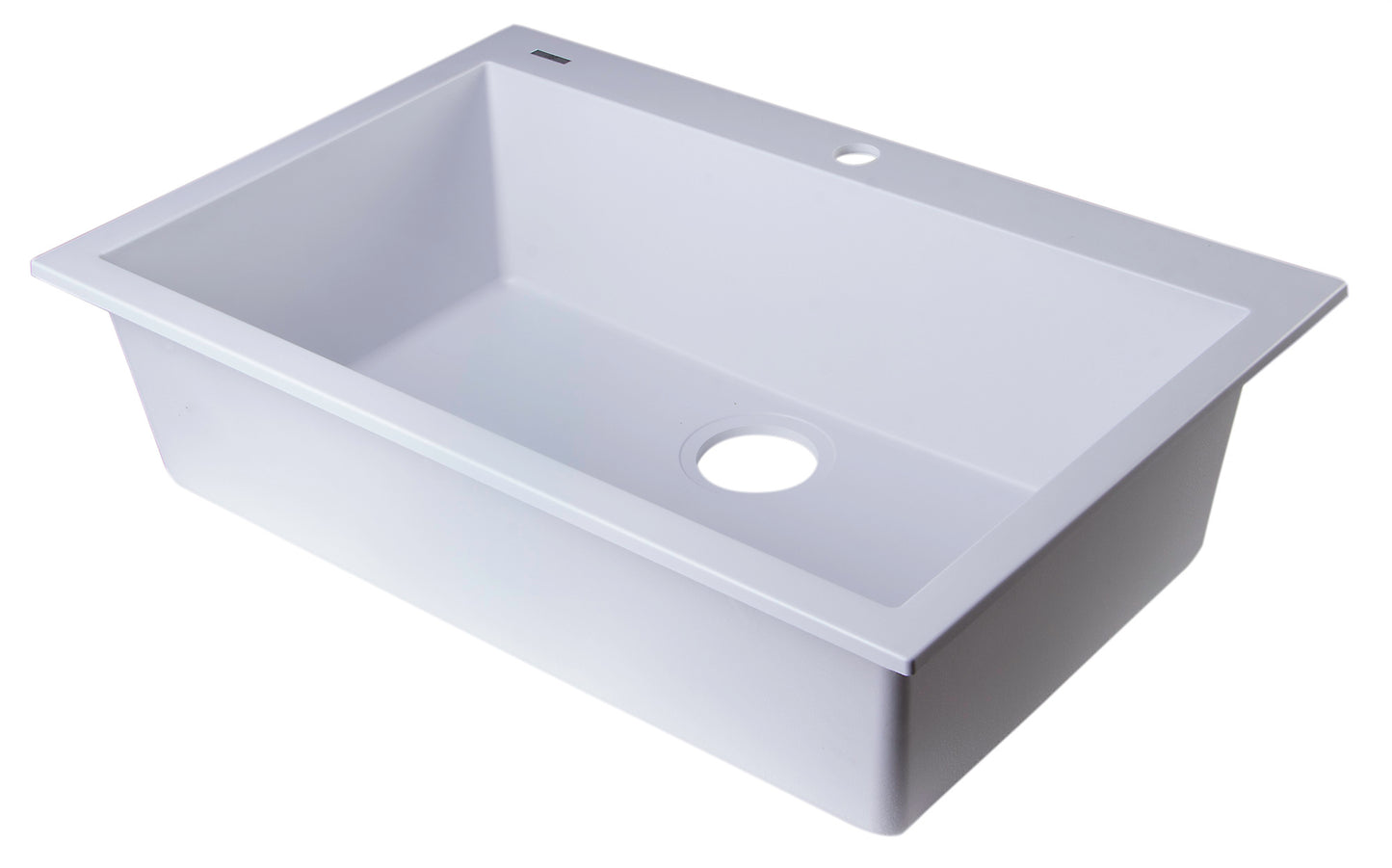 ALFI brand White 30" Drop-In Single Bowl Granite Composite Kitchen Sink