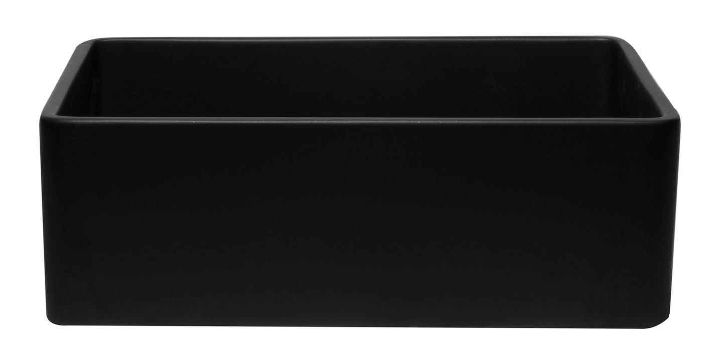 ALFI brand AB3020SB-BM 30 inch Black Reversible Single Kitchen Sink