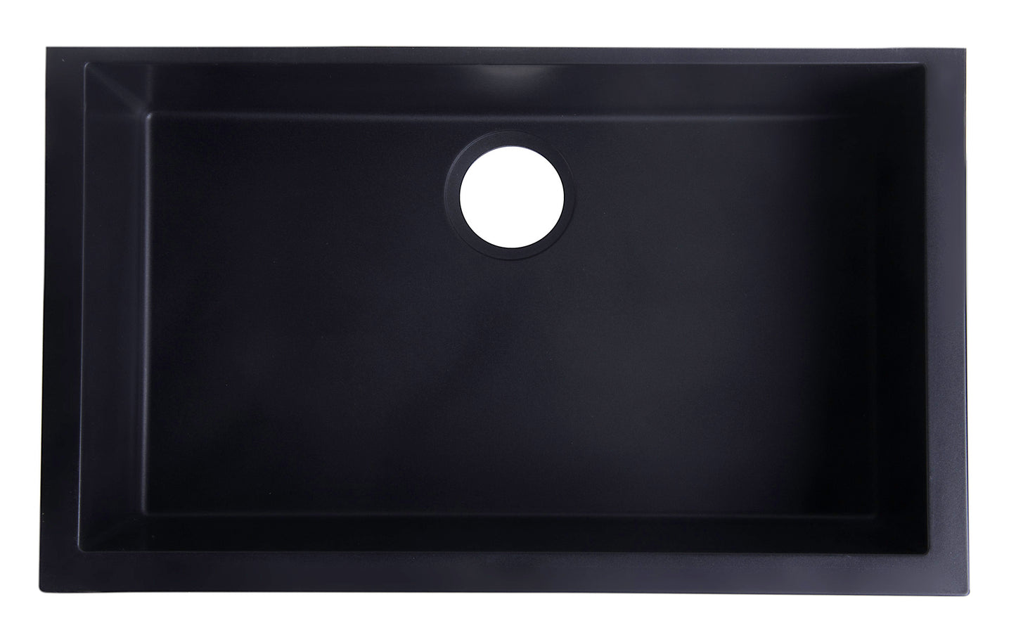 ALFI brand Black 30" Undermount Single Bowl Granite Composite Kitchen Sink