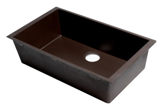 ALFI brand Chocolate 30" Undermount Single Bowl Granite Composite Kitchen Sink