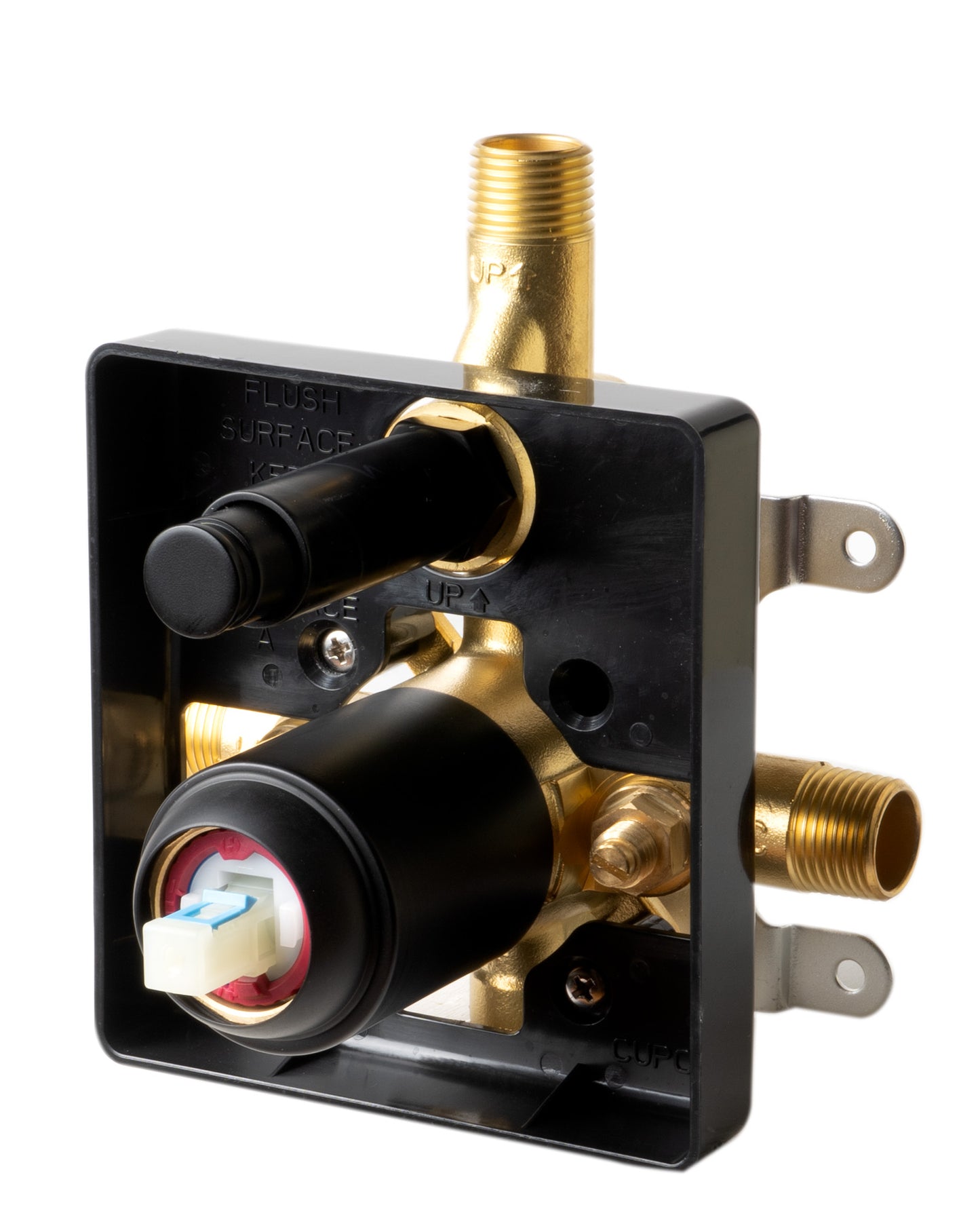 ALFI brand Black Matte Shower Valve with Rounded Lever Handle and Diverter