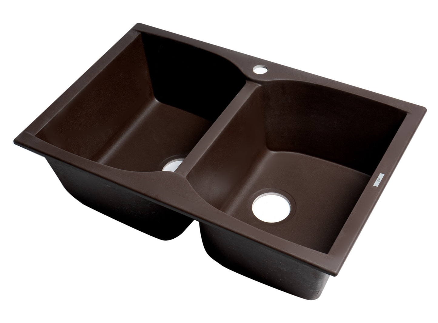 ALFI brand Chocolate 32" Drop-In Double Bowl Granite Composite Kitchen Sink