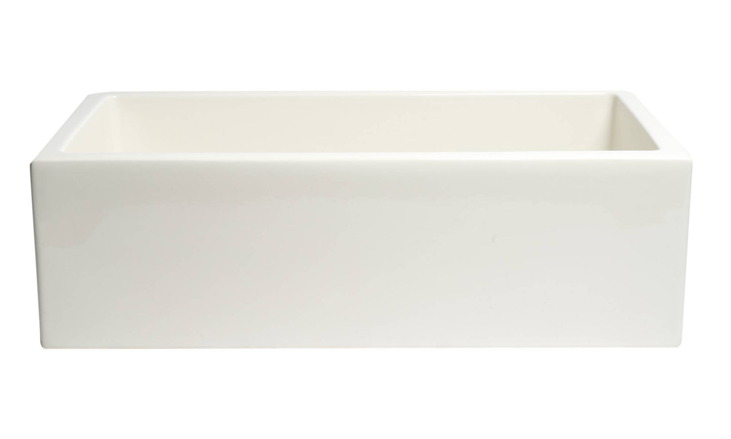 ALFI brand Biscuit 33" x 18" Reversible Fluted / Smooth Fireclay Farm Sink