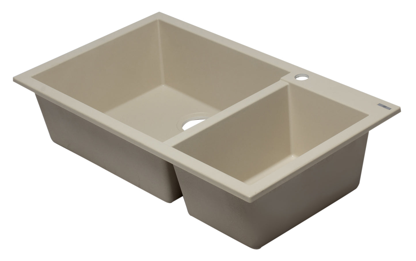 ALFI brand Biscuit 34" Double Bowl Drop In Granite Composite Kitchen Sink