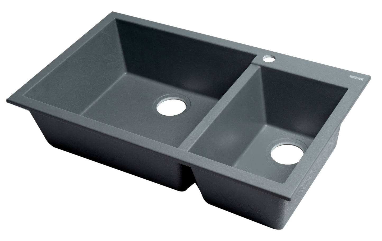 ALFI brand Titanium 34" Double Bowl Drop In Granite Composite Kitchen Sink