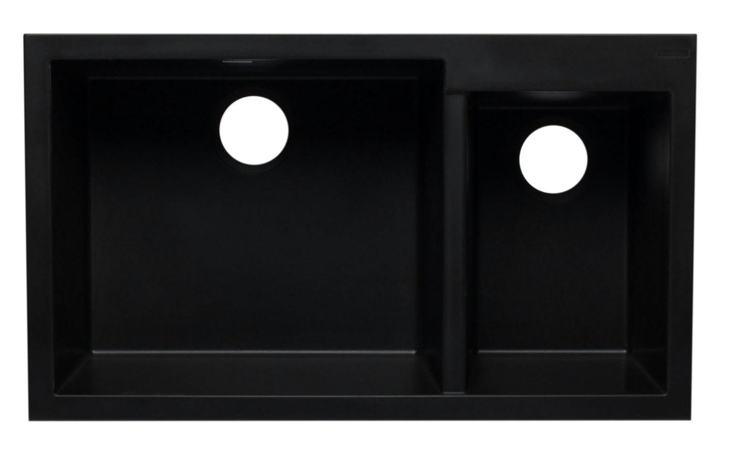 ALFI brand Black 34" Double Bowl Undermount Granite Composite Kitchen Sink