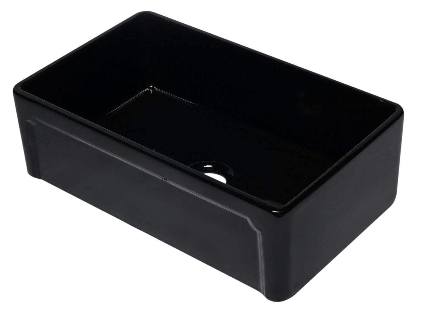 ALFI brand AB3320SB-BG Black Reversible Single Fireclay Farmhouse Kitchen Sink