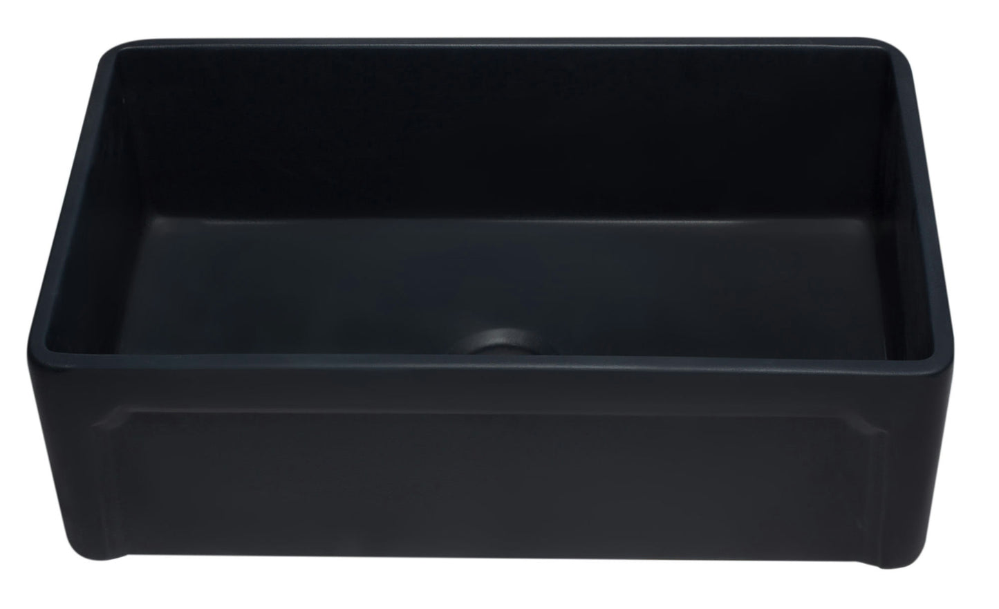 ALFI brand AB3320SB-BM Black Reversible Single Fireclay Farmhouse Kitchen Sink