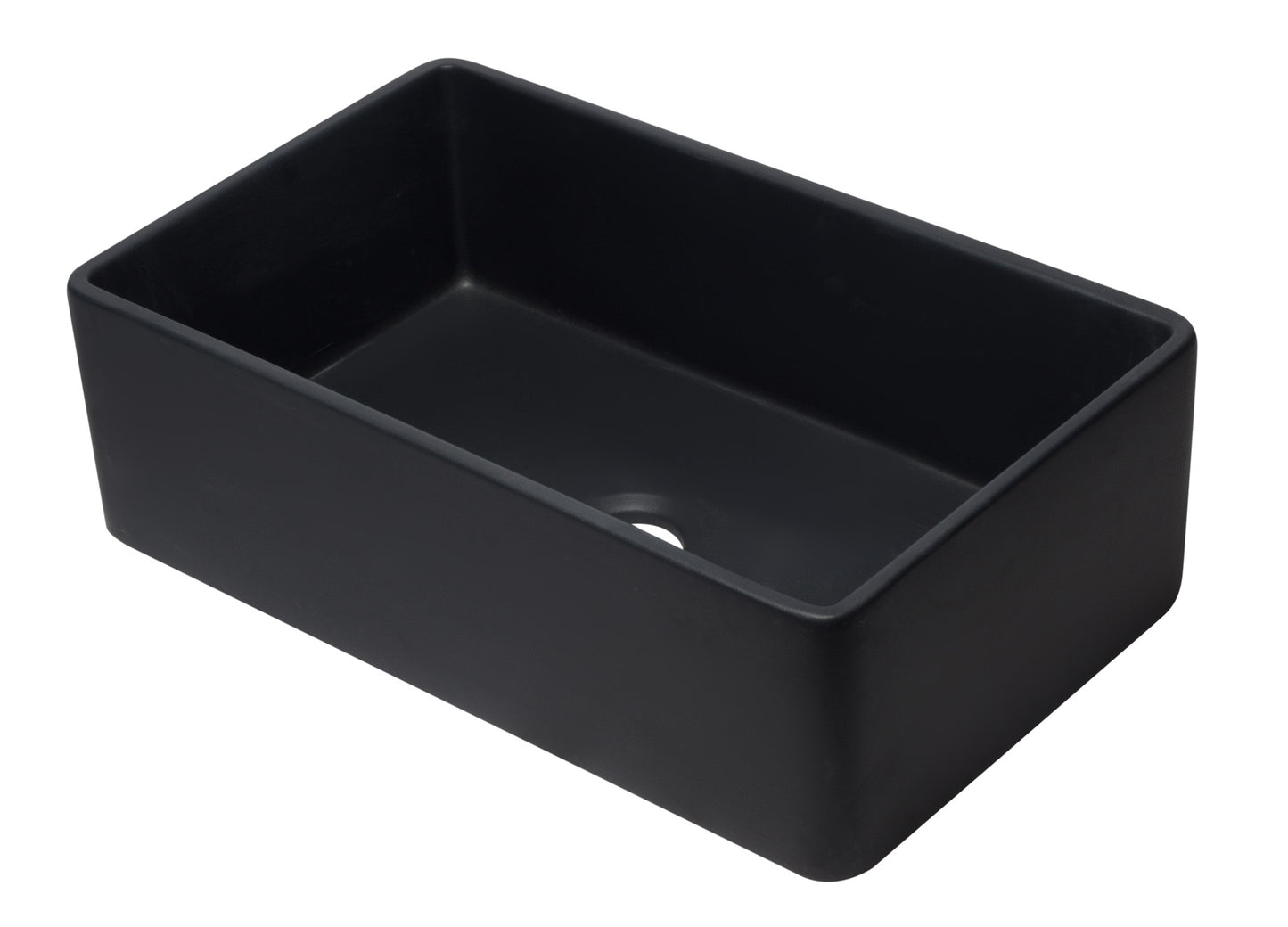 ALFI brand AB3320SB-BM Black Reversible Single Fireclay Farmhouse Kitchen Sink