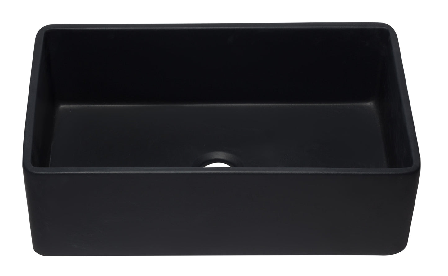 ALFI brand AB3320SB-BM Black Reversible Single Fireclay Farmhouse Kitchen Sink