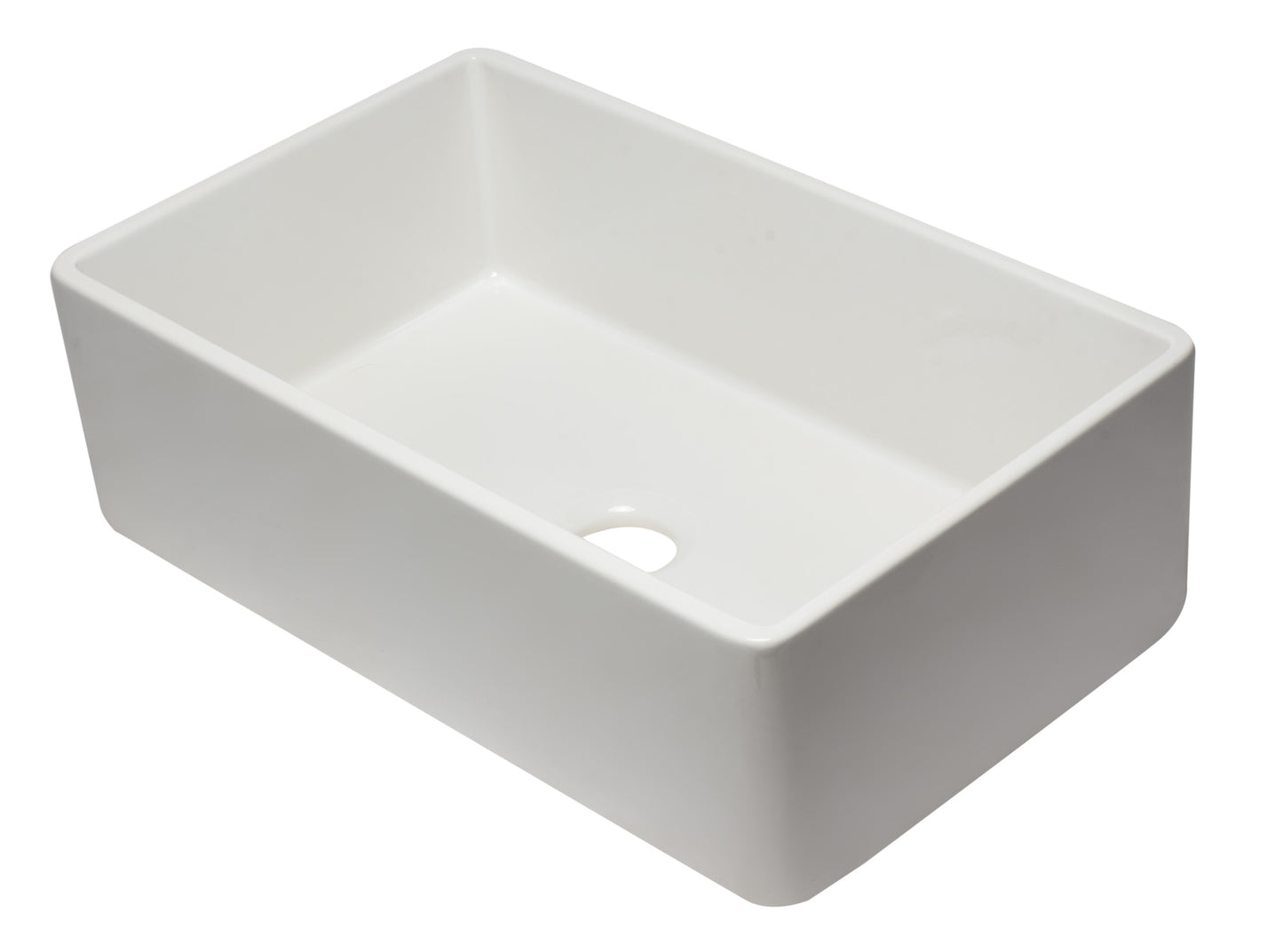 ALFI brand 33 inch White Reversible Single Fireclay Farmhouse Kitchen Sink