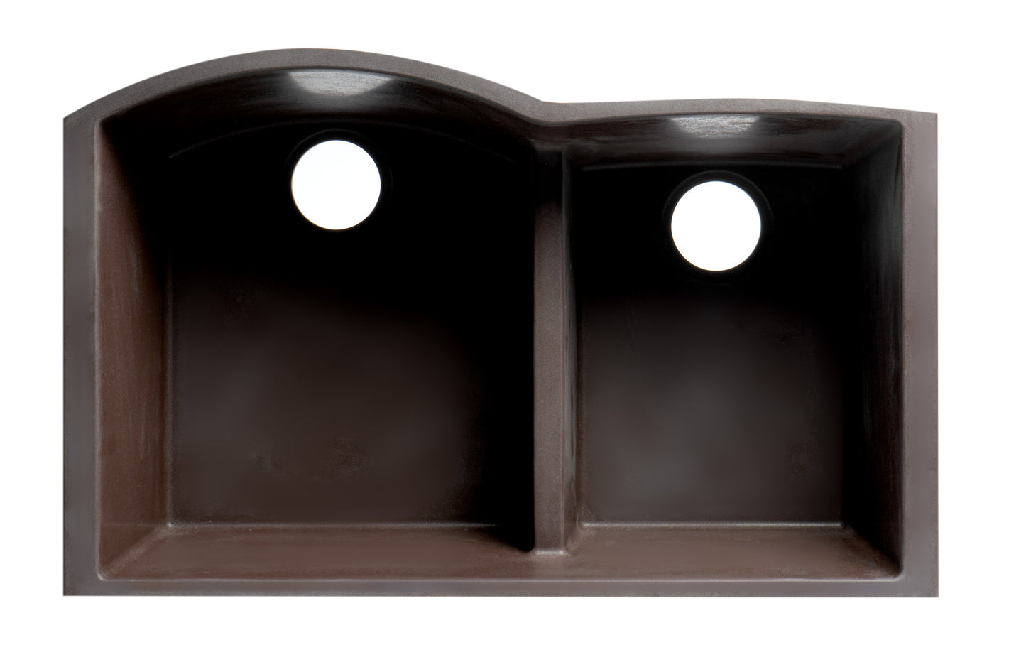 ALFI brand Chocolate 33" Double Bowl Undermount Granite Composite Kitchen Sink
