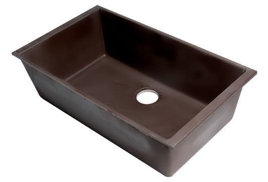 ALFI brand Chocolate 33" Single Bowl Undermount Granite Composite Kitchen Sink