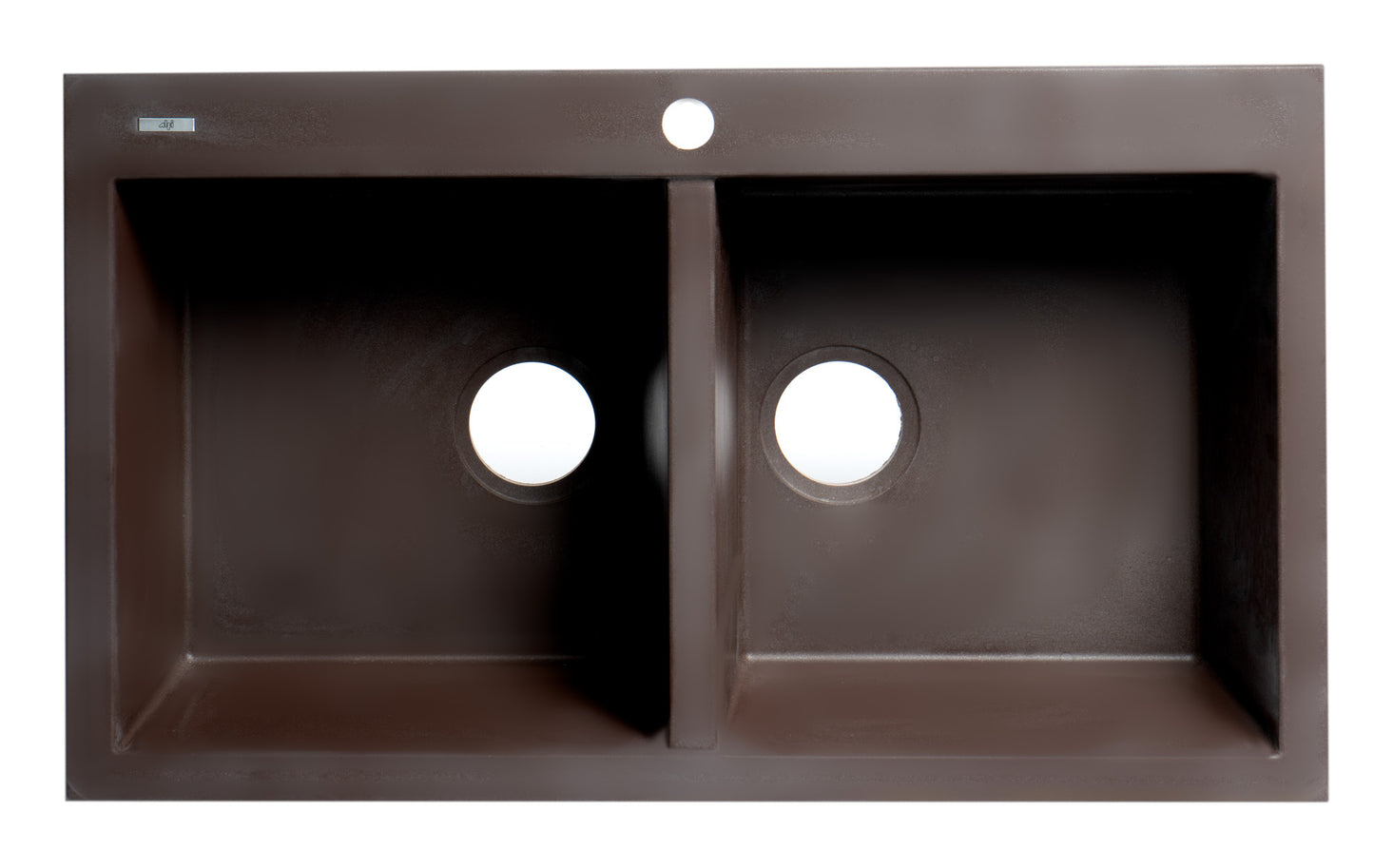 ALFI brand Chocolate 34" Drop-In Double Bowl Granite Composite Kitchen Sink