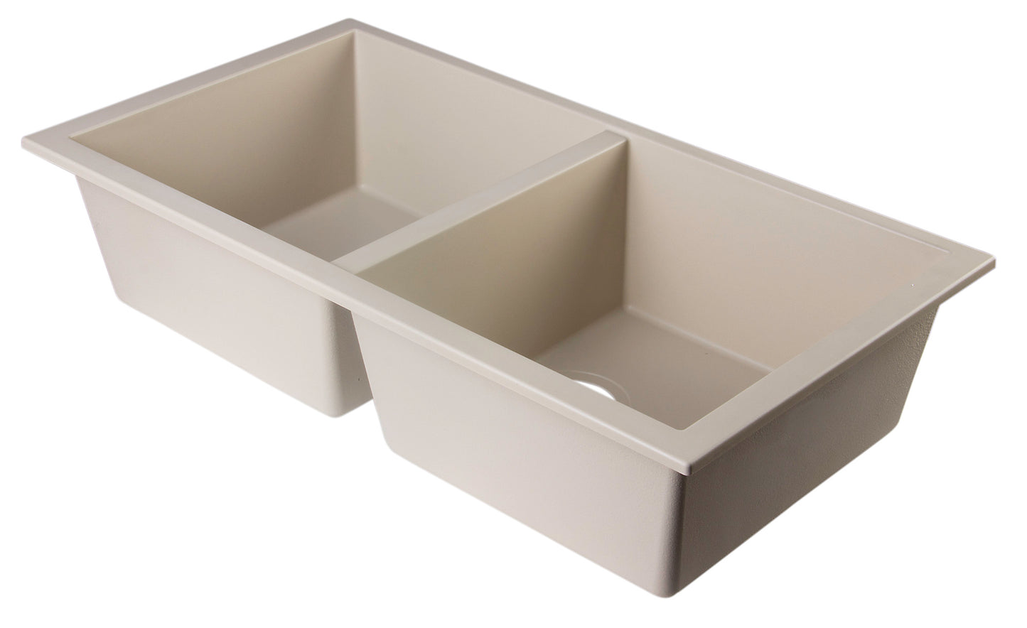 ALFI brand Biscuit 34" Undermount Double Bowl Granite Composite Kitchen Sink