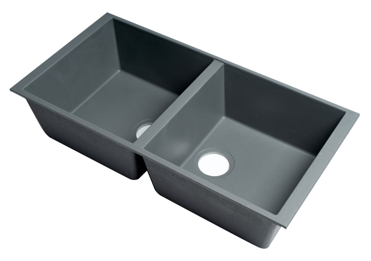 ALFI brand Titanium 34" Undermount Double Bowl Granite Composite Kitchen Sink