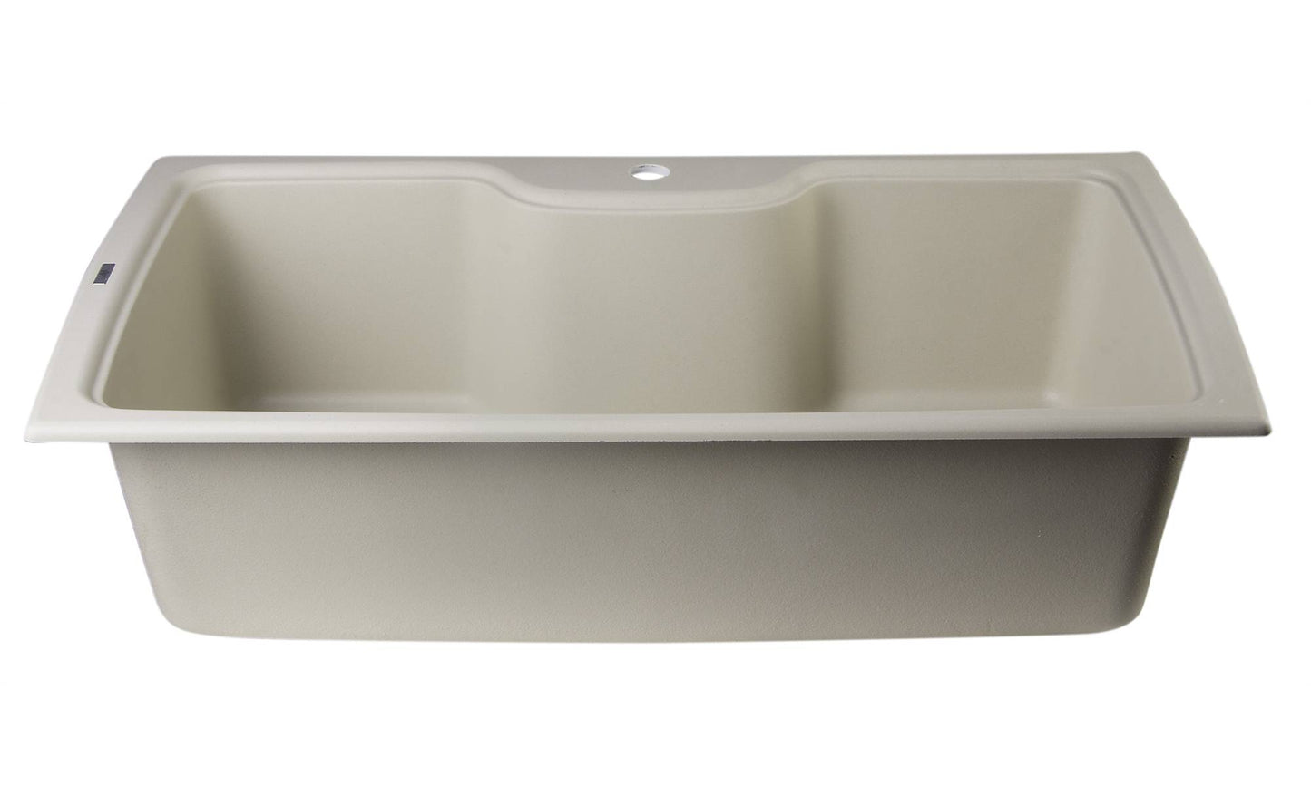 ALFI brand Biscuit 35" Drop-In Single Bowl Granite Composite Kitchen Sink