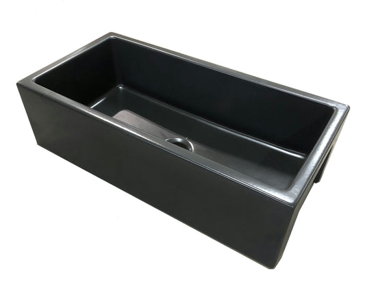 ALFI brand 36" Reversible Smooth / Fluted Single Bowl Fireclay Farm Sink