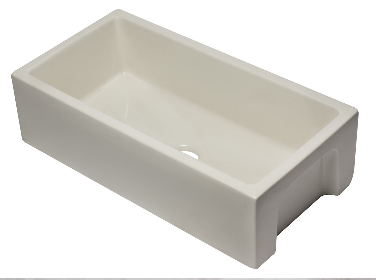 ALFI brand Biscuit Reversible Smooth / Fluted Single Bowl Fireclay Farm Sink