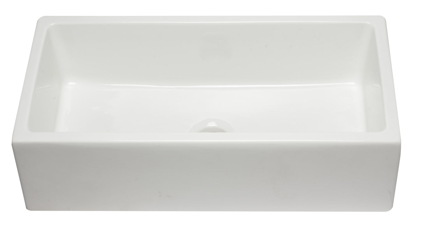 ALFI brand 36 inch Reversible Smooth / Fluted Single Bowl Fireclay Farm Sink