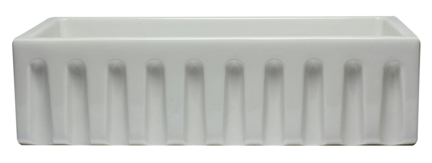 ALFI brand 36 inch Reversible Smooth / Fluted Single Bowl Fireclay Farm Sink