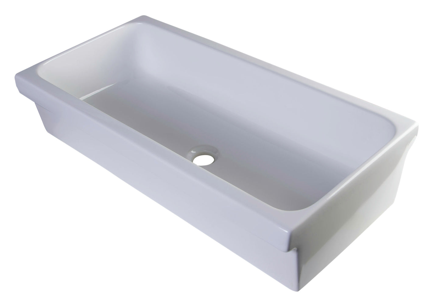 ALFI brand AB36TR 36" White Above Mount Fireclay Bath Trough Sink