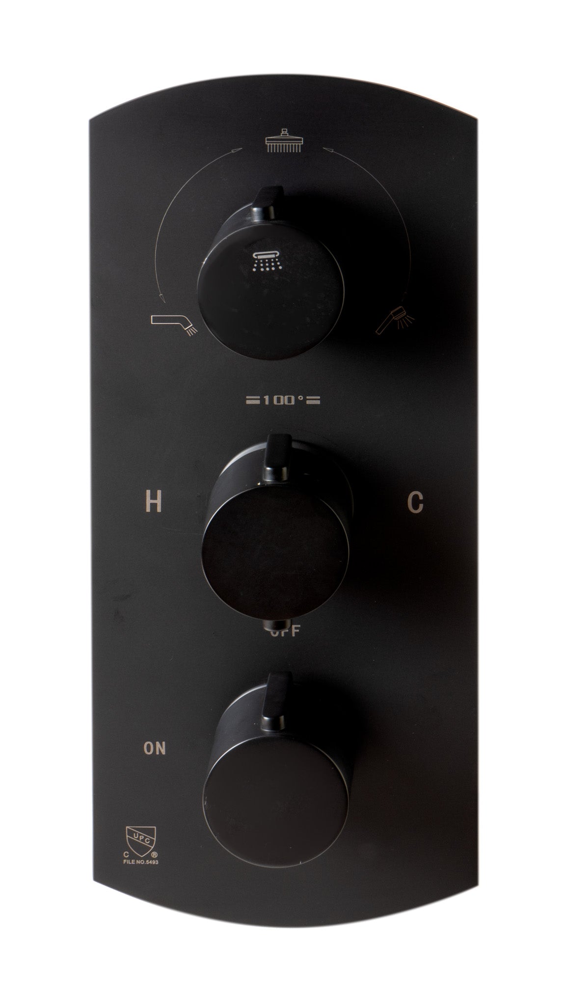 ALFI brand Black Matte 3-Way Thermostatic Valve Shower Mixer Round Knobs