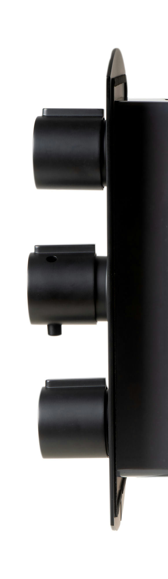 ALFI brand Black Matte 3-Way Thermostatic Valve Shower Mixer Round Knobs