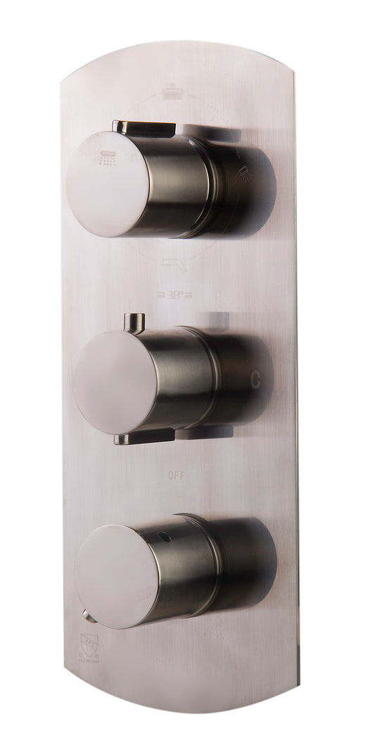 ALFI brandConcealed 4-Way Thermostatic Valve Shower Mixer /w Round Knobs