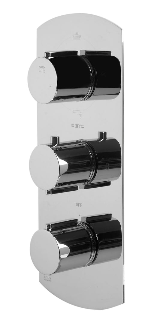 ALFI brand Concealed 4-Way Thermostatic Valve Shower Mixer /w Round Knobs