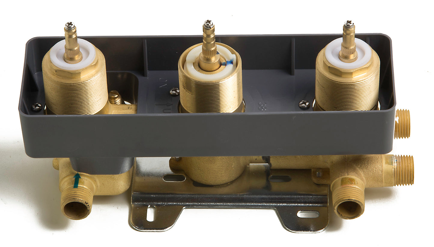 ALFI brand Concealed 4-Way Thermostatic Valve Shower Mixer /w Round Knobs