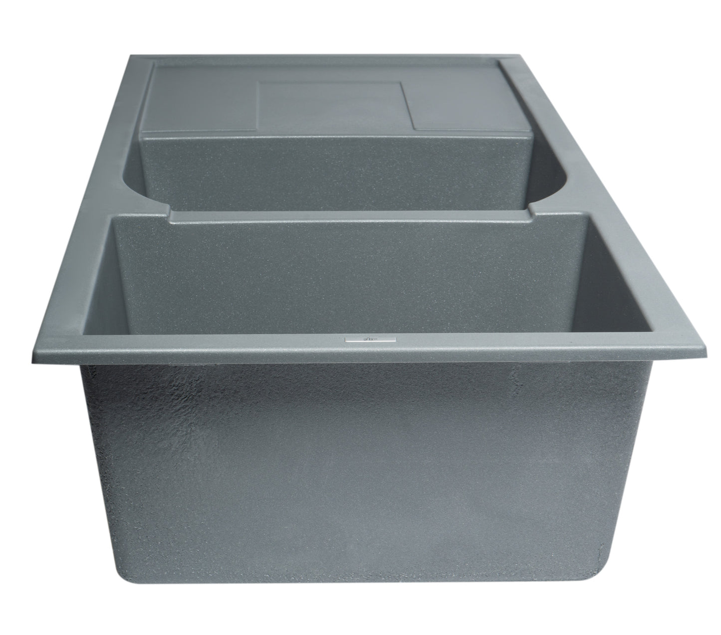 ALFI brand Titanium 46" Double Bowl Kitchen Sink with Drainboard